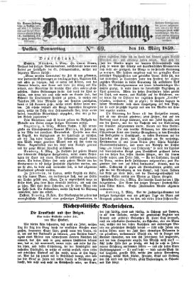 Donau-Zeitung Donnerstag 10. März 1859