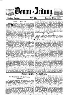 Donau-Zeitung Freitag 11. März 1859