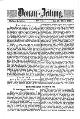 Donau-Zeitung Samstag 19. März 1859