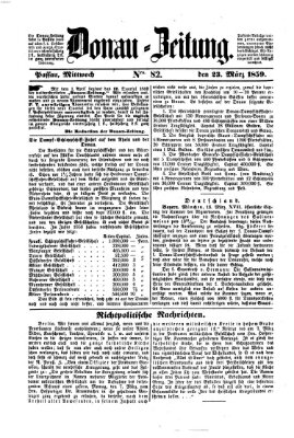 Donau-Zeitung Mittwoch 23. März 1859