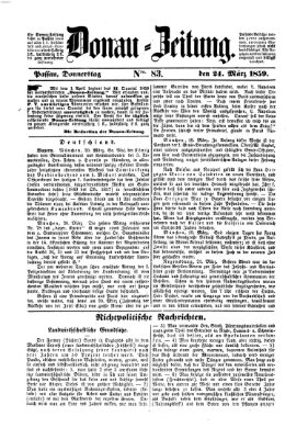 Donau-Zeitung Donnerstag 24. März 1859