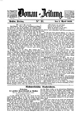 Donau-Zeitung Freitag 1. April 1859