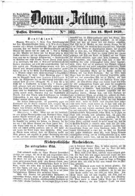 Donau-Zeitung Dienstag 12. April 1859