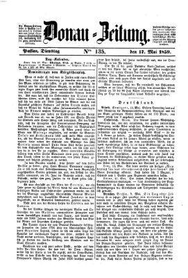 Donau-Zeitung Dienstag 17. Mai 1859