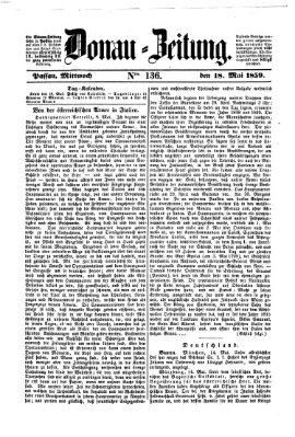 Donau-Zeitung Mittwoch 18. Mai 1859