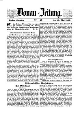 Donau-Zeitung Sonntag 29. Mai 1859