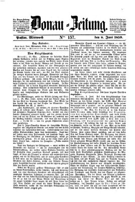 Donau-Zeitung Mittwoch 8. Juni 1859