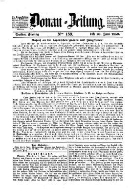 Donau-Zeitung Freitag 10. Juni 1859