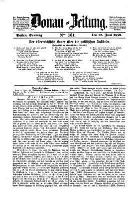 Donau-Zeitung Sonntag 12. Juni 1859