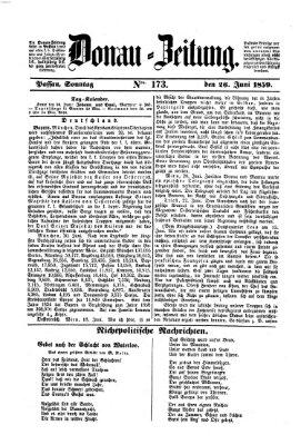 Donau-Zeitung Sonntag 26. Juni 1859