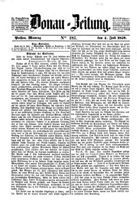 Donau-Zeitung Montag 4. Juli 1859