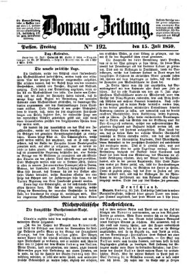 Donau-Zeitung Freitag 15. Juli 1859