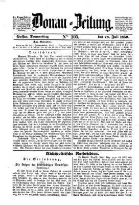 Donau-Zeitung Donnerstag 28. Juli 1859