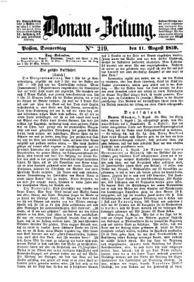 Donau-Zeitung Donnerstag 11. August 1859