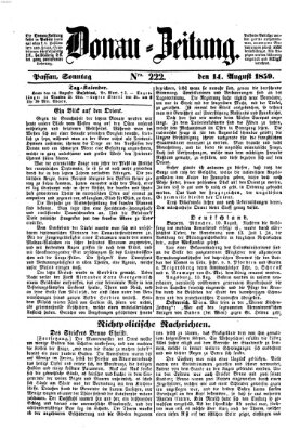 Donau-Zeitung Sonntag 14. August 1859