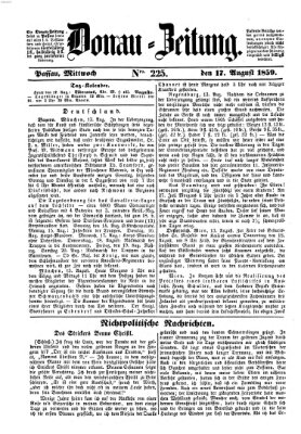 Donau-Zeitung Mittwoch 17. August 1859