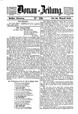 Donau-Zeitung Samstag 20. August 1859