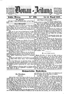 Donau-Zeitung Montag 22. August 1859