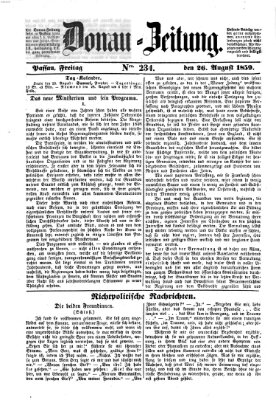 Donau-Zeitung Freitag 26. August 1859