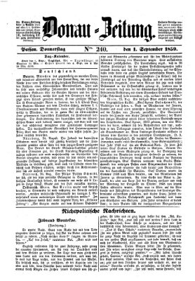 Donau-Zeitung Donnerstag 1. September 1859