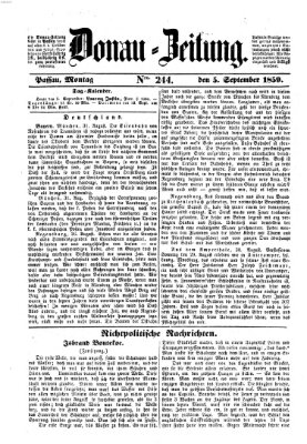 Donau-Zeitung Montag 5. September 1859