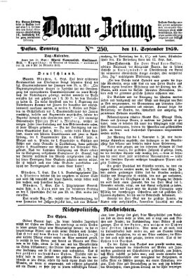 Donau-Zeitung Sonntag 11. September 1859