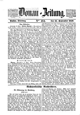 Donau-Zeitung Dienstag 13. September 1859