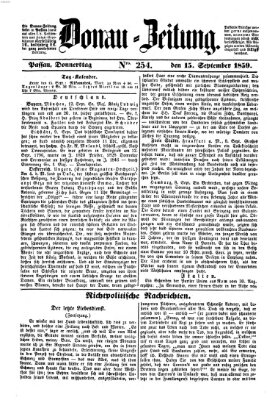 Donau-Zeitung Donnerstag 15. September 1859