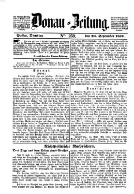 Donau-Zeitung Dienstag 20. September 1859