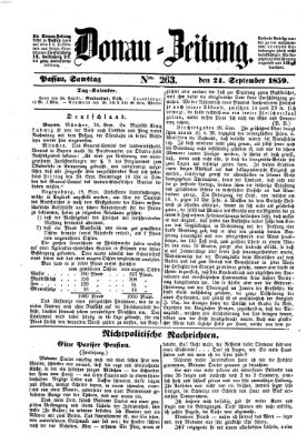 Donau-Zeitung Samstag 24. September 1859