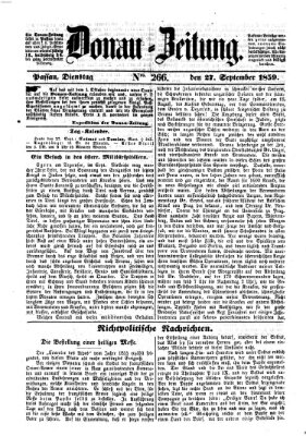 Donau-Zeitung Dienstag 27. September 1859