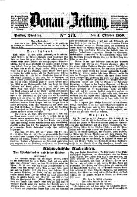 Donau-Zeitung Dienstag 4. Oktober 1859