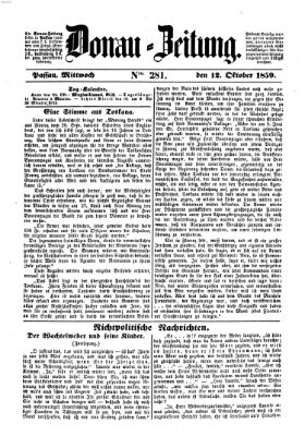 Donau-Zeitung Mittwoch 12. Oktober 1859