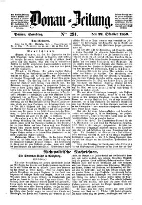 Donau-Zeitung Samstag 22. Oktober 1859