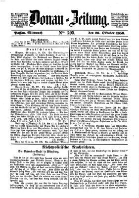 Donau-Zeitung Mittwoch 26. Oktober 1859