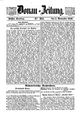 Donau-Zeitung Samstag 5. November 1859