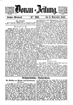 Donau-Zeitung Mittwoch 9. November 1859