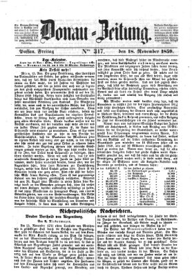 Donau-Zeitung Freitag 18. November 1859