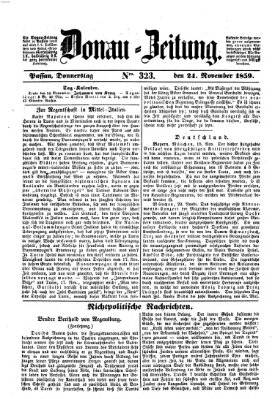 Donau-Zeitung Donnerstag 24. November 1859