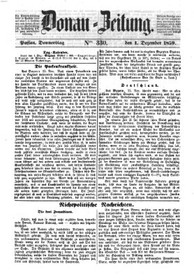 Donau-Zeitung Donnerstag 1. Dezember 1859