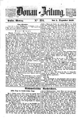 Donau-Zeitung Montag 5. Dezember 1859