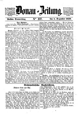 Donau-Zeitung Donnerstag 8. Dezember 1859