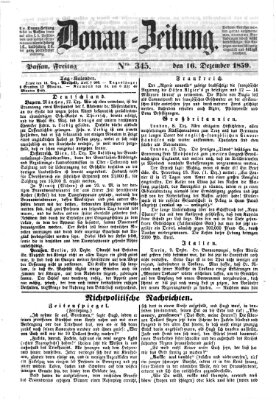 Donau-Zeitung Freitag 16. Dezember 1859