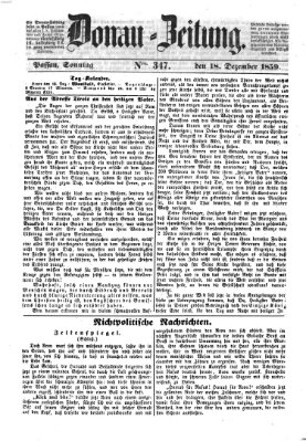 Donau-Zeitung Sonntag 18. Dezember 1859