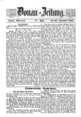 Donau-Zeitung Mittwoch 21. Dezember 1859