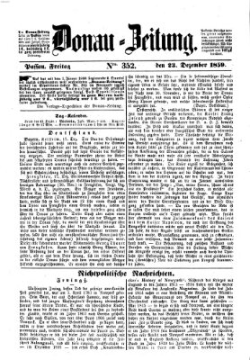 Donau-Zeitung Freitag 23. Dezember 1859