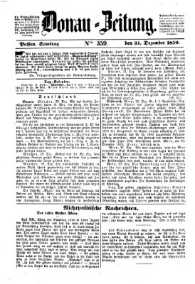 Donau-Zeitung Samstag 31. Dezember 1859