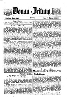 Donau-Zeitung Samstag 7. Januar 1860