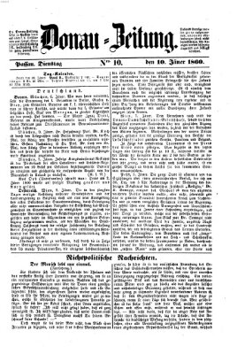 Donau-Zeitung Dienstag 10. Januar 1860