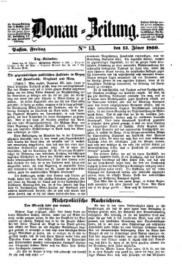 Donau-Zeitung Freitag 13. Januar 1860